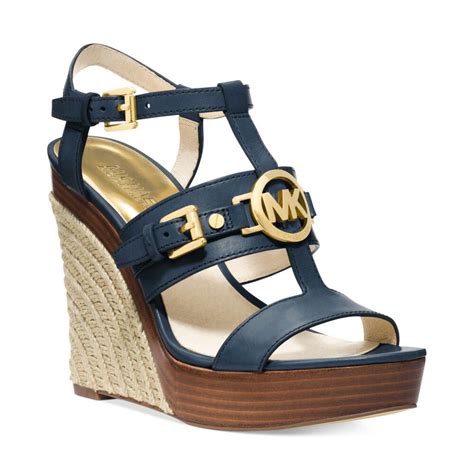 michael kors sandals navy blue|michael kors sandals with heel.